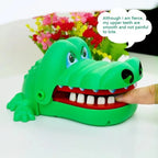 Bite finger crocodile game toy with smooth teeth designed for safe fun play