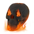 Black Ceramic Fire Pit Skull Realistic Halloween Fireplace Decor