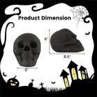 Black Ceramic Fire Pit Skull Realistic Halloween Fireplace Decor
