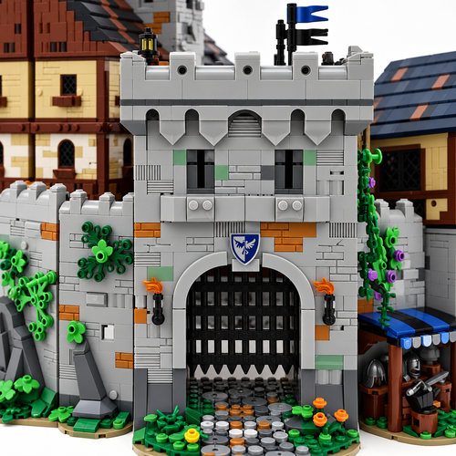 6609PCS Medieval Border Black Falcon Castle Building Blocks - alternate view