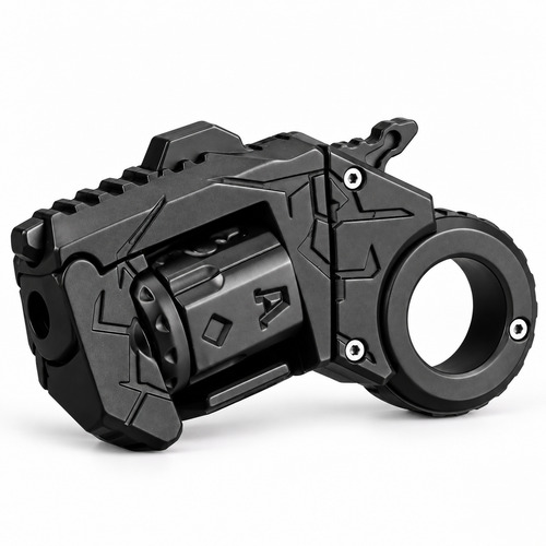 Alloy Mini Fidget Blaster Shell Ejecting Toy Gun One-Button Spinner - alternate view