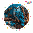 Blue Owl Wooden Jigsaw Puzzle - Animal Shaped Art Puzzle for Adults & Kids | Toylvia™