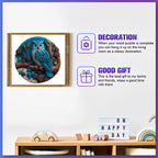 Finished blue owl wooden jigsaw puzzle displayed as wall art decoration and gift idea