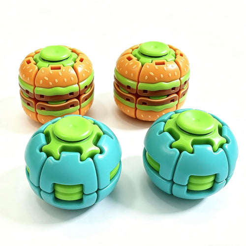 Burger Push-Spinner Fidget Toy Multi-Pack Press-to-Spin - alternate view