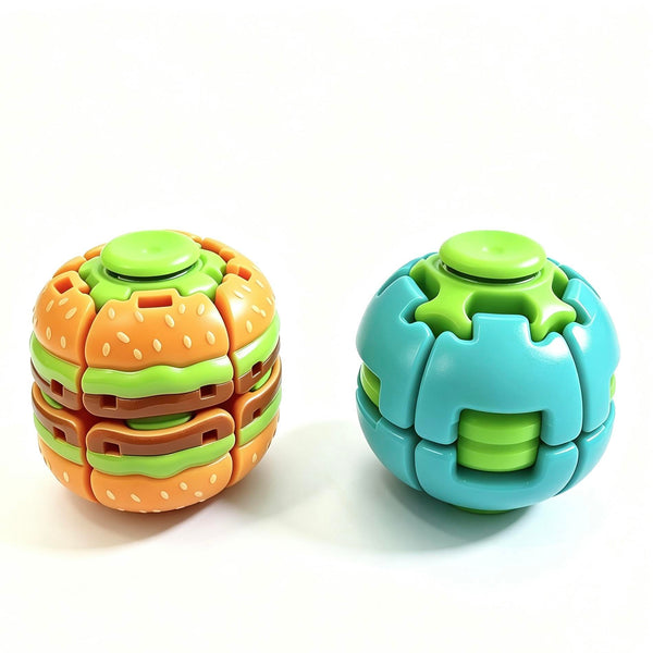 Dimensional graphic diagram detailing the burger diameter, height, plunger travel distance, and weight specs.