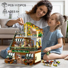 City Coffee House Building Set | 1173PCS Cafe Shop with Lights | ToyIvia