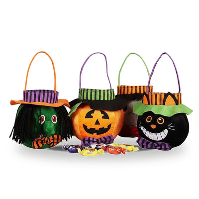 Cute Halloween Trick-or-Treat Candy Bag Pumpkin Witch Tote