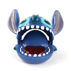 Front view of cartoon bite finger dentist game toy with wide open mouth