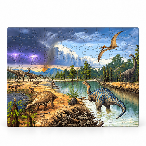 Cartoon Dinosaurs 100 Piece Jigsaw Puzzle