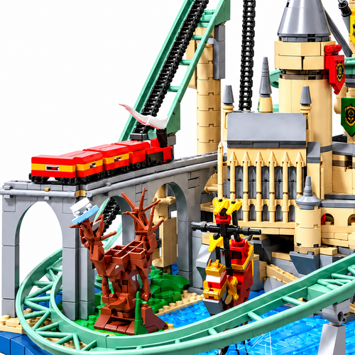 2694PCS Magic Castle Motorized Roller Coaster Building Blocks Set - alternate view