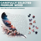 Celestial Feather Wooden Jigsaw Puzzle Unique Animal-Shaped Pieces Nature Art