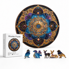 Celestial Mandala Star Wooden Jigsaw Puzzle Unique Animal-Shaped Pieces