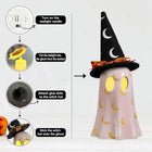 Set of 3 Ceramic Halloween Ghosts with Witch Hats Decor