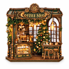 Christmas Coffee Shop Wooden Jigsaw Puzzle Animal Pieces