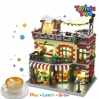 City Coffee House Building Set | 1589PCS Cafe with Stage Lights | ToyIvia