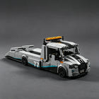 City Series 8-Compartment Race Car Transporter Truck Building Blocks Set