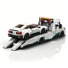 City Series 8-Compartment Race Car Transporter Truck Building Blocks Set