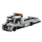 City Series 8-Compartment Race Car Transporter Truck Building Blocks Set