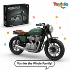 Toy motorcycle set with packaging and 'ToyViva Toys' branding on a white background.