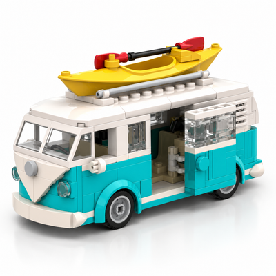 Classic T1 Camper Van Building Blocks Set – 309 Pieces Retro City Vehicle MOC Model