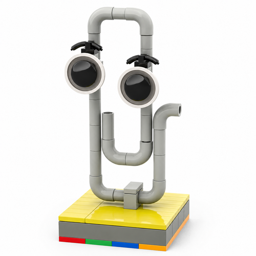 Clippy Paperclip Building Block Set – 85PCS Retro Desktop Display MOC Model