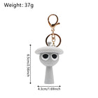 Clukr Sprunki Keychain – Gray Silicone Character Bag Charm & Backpack Pendant