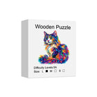 Chromatic Whisker: Colored Cat Irregular Animal Wood Jigsaw