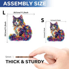 Chromatic Whisker: Colored Cat Irregular Animal Wood Jigsaw