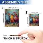Colorful Big Roosters Wooden Jigsaw Puzzle - Irregular Animal Shape | Toylvia™