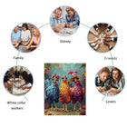 Colorful Big Roosters Wooden Jigsaw Puzzle - Irregular Animal Shape | Toylvia™