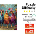 Colorful Big Roosters Wooden Jigsaw Puzzle - Irregular Animal Shape | Toylvia™