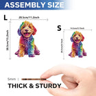 Playful Spectrum: High-Difficulty Colorful Cartoon Dog Wooden Puzzle