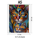 Colorful Cat Duo Wooden Jigsaw Puzzle – Unique Animal Shaped Pieces