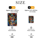 Colorful Cat Duo Wooden Jigsaw Puzzle – Unique Animal Shaped Pieces