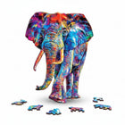 Mystical Elephant Wooden Jigsaw Puzzle Unique Animal-Shaped Pieces Colorful Wildlife Art