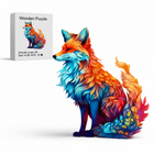 Colorful Fox Wooden Puzzle Unique Animal Shaped Jigsaw Puzzle for Adults