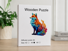 Colorful Fox Wooden Puzzle Unique Animal Shaped Jigsaw Puzzle for Adults