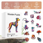 Colorful Great Dane Dog Wooden Jigsaw Puzzle - Unique Animal Shaped