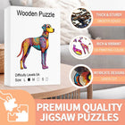 Colorful Great Dane Dog Wooden Jigsaw Puzzle - Unique Animal Shaped