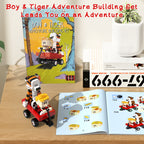 Side view of the 358 piece Calvin and Hobbes nostalgic building kit