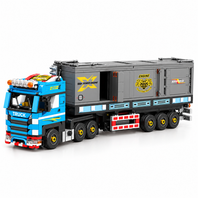 Container Truck Building Blocks Set - 992pcs European Heavy Duty Trailer
