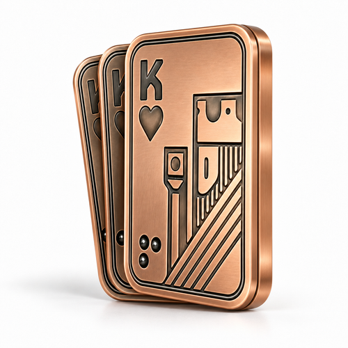 Copper King of Hearts — straight vertical three-quarters-right studio photo