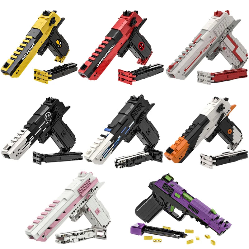 Creative Desert Eagle Building Blocks Firing Toy Pistol (8 Types)