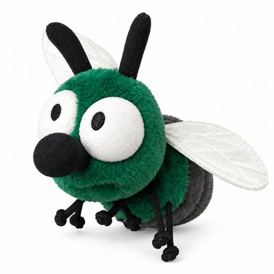 Creative Insect Plush Toy Series green fly plush on white background