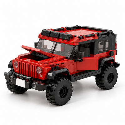 The Crimson Crawler: 405-Piece Red SUV DIY Construction Kit