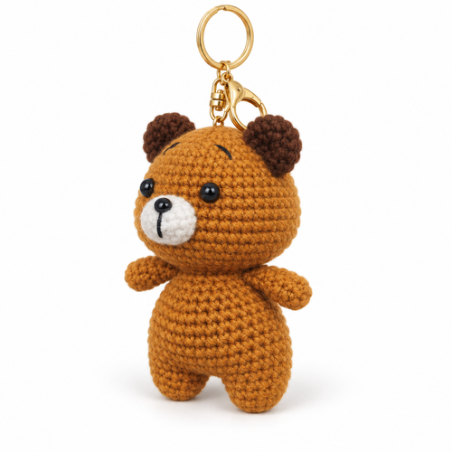 Crochet Animal Bag Charm - Handwoven Knitted Keychain for Car Keys - alternate view