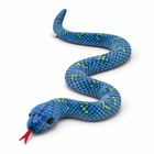 50CM Blue Crooked Python plush toy, centered three-quarter left on white