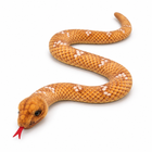 50CM Brown Crooked Python plush toy, centered three-quarter left on white
