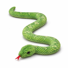 50CM Green Crooked Python plush toy, centered three-quarter left on white