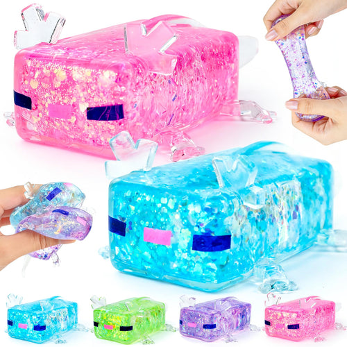 1Pc Axolotl Squishy; Squeeze Stress Cute Fish Toy; Funny Cute Squishy Blobofish Toy; Sparkle Stress & Anxieties